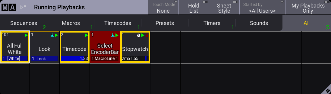 Running playback window
