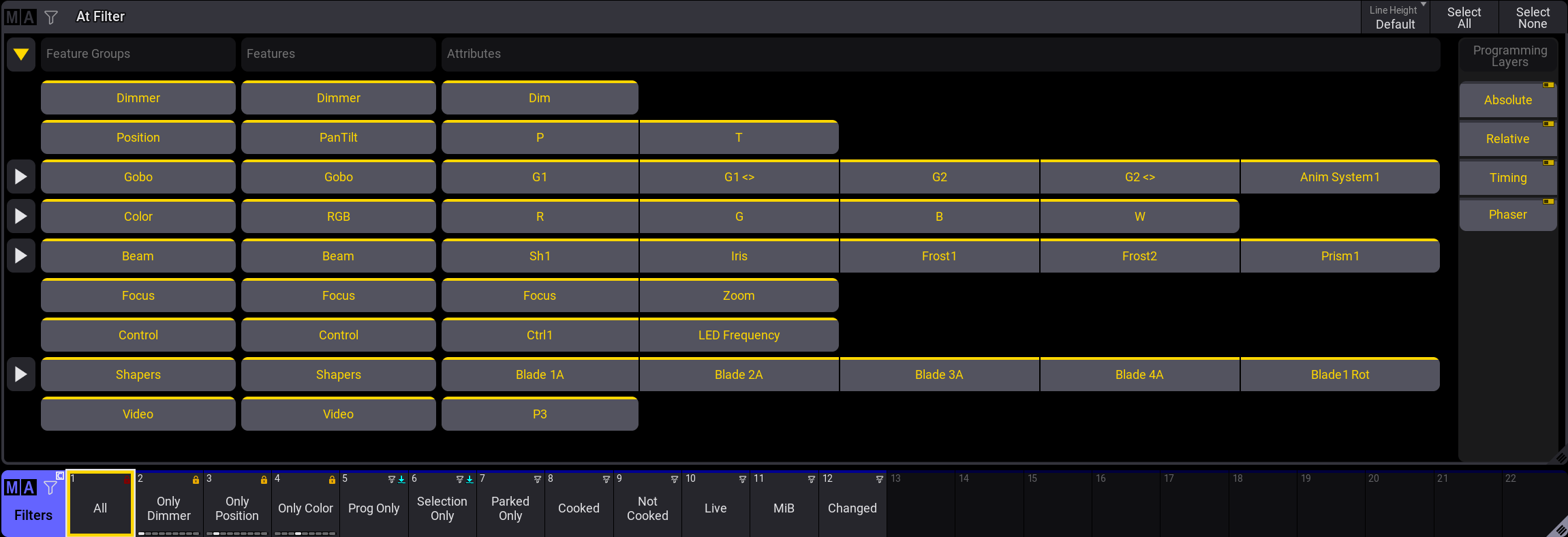 At Filter window and Filter pool with a default All filter enabled.?